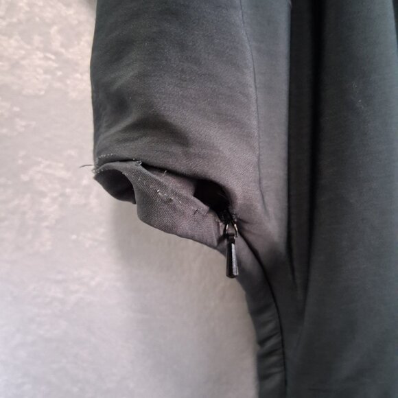 35. All Saints Silky Ruffle Sleeve Werbovy Hip Hugging Mini Dress Grey & Black 6 - Picture 6 of 7